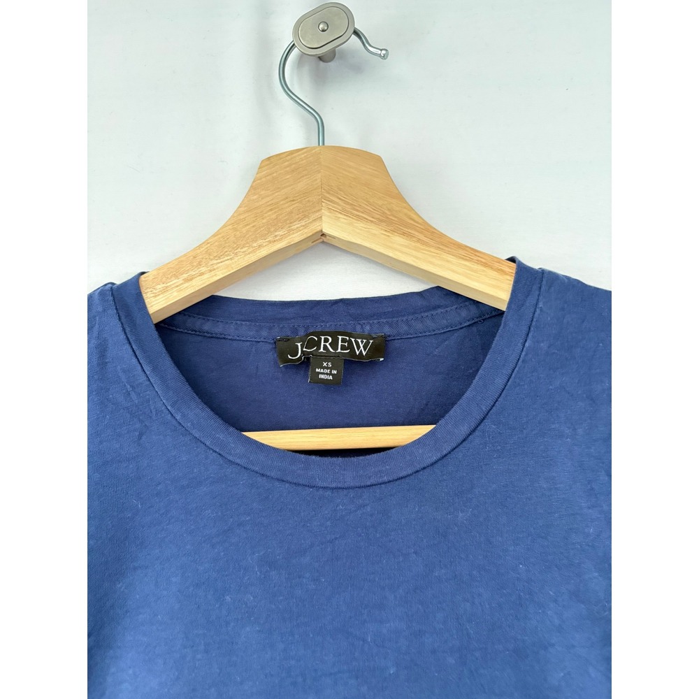 J.Crew Womens Navy Blue Puff Sleeve Long Sleeve Crewneck T-Shirt Top XS - Picture 7 of 13